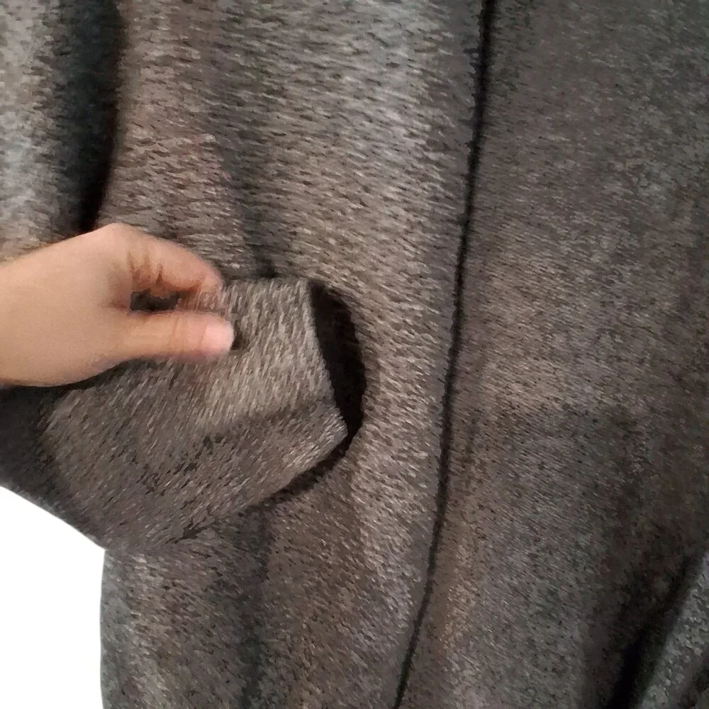 Talbots cardigan sweater womens 2X open long line gray black trim